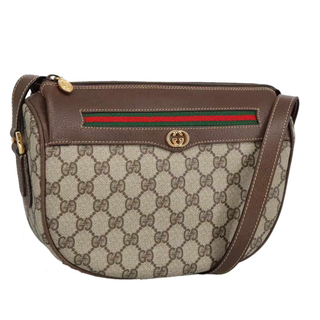 GUCCI GG Supreme Web Sherry Line Bag PVC Beige 001 123 0918 101309A