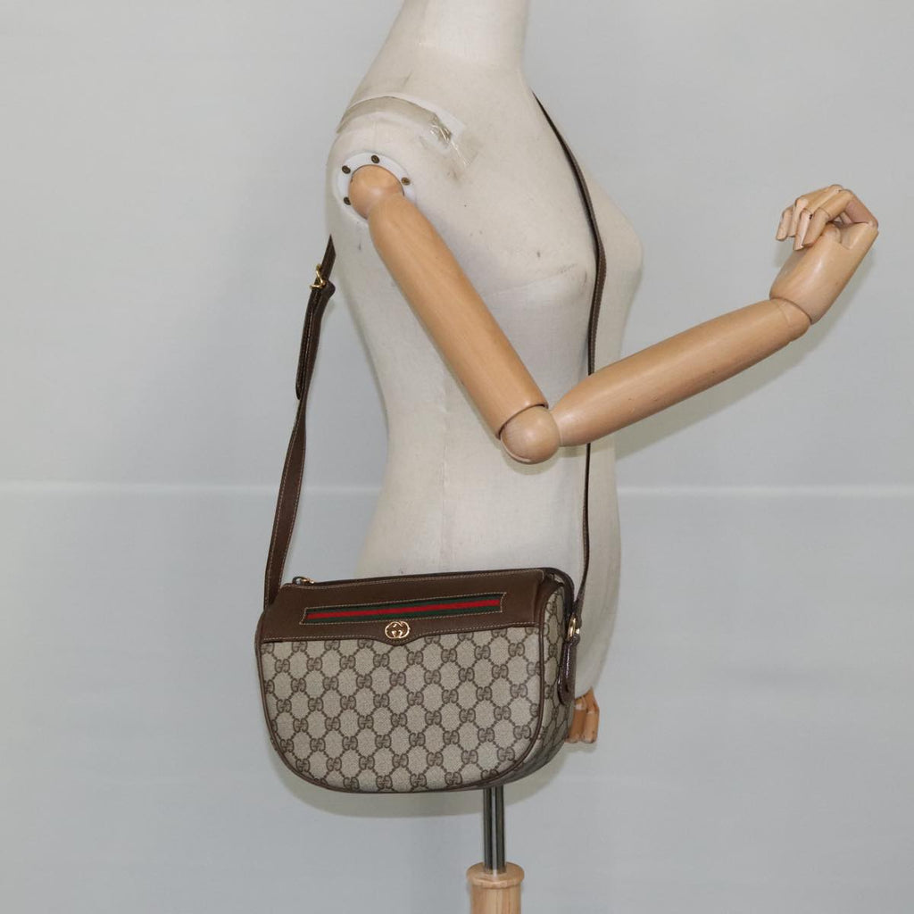 GUCCI GG Supreme Web Sherry Line Bag PVC Beige 001 123 0918 101309A