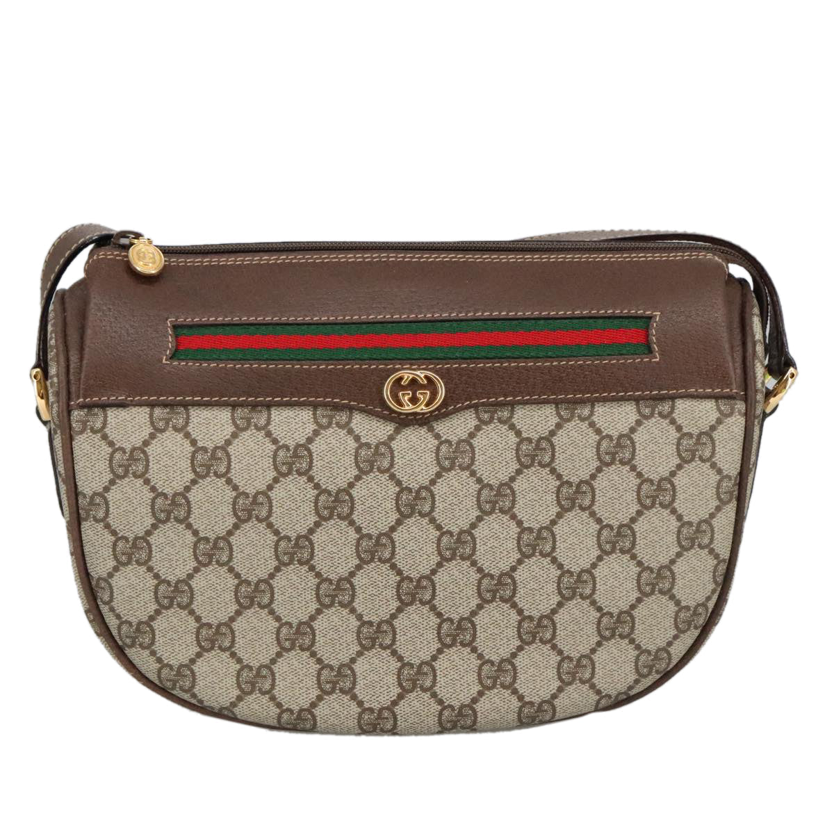 GUCCI GG Supreme Web Sherry Line Bag PVC Beige 001 123 0918 101309A