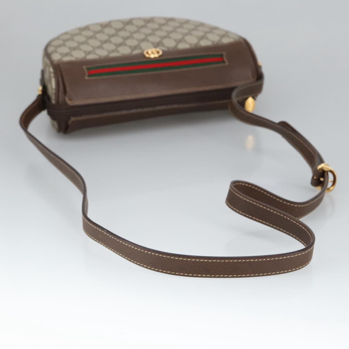 GUCCI GG Supreme Web Sherry Line Bag PVC Beige 001 123 0918 101309A