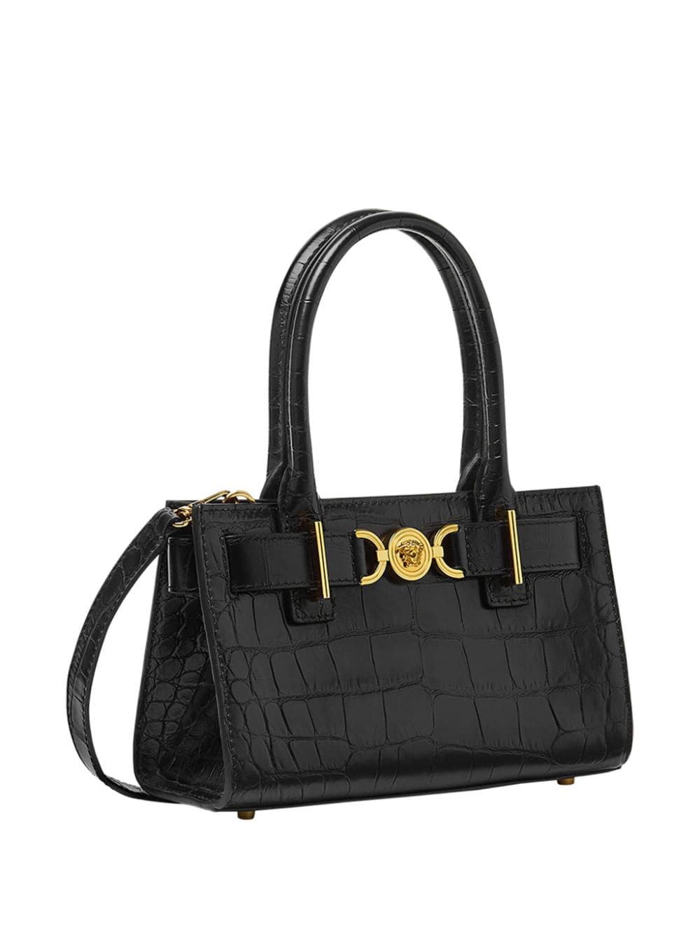 MEDUSA '95 SMALL CROCO EMBOSSED LEATHER TOTE BAG