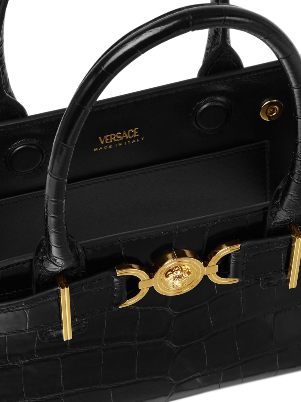 MEDUSA '95 SMALL CROCO EMBOSSED LEATHER TOTE BAG
