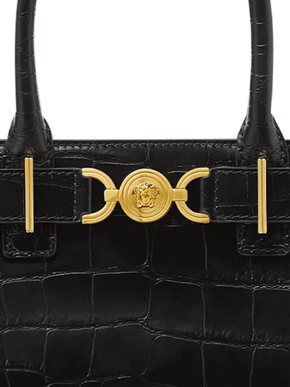 MEDUSA '95 SMALL CROCO EMBOSSED LEATHER TOTE BAG