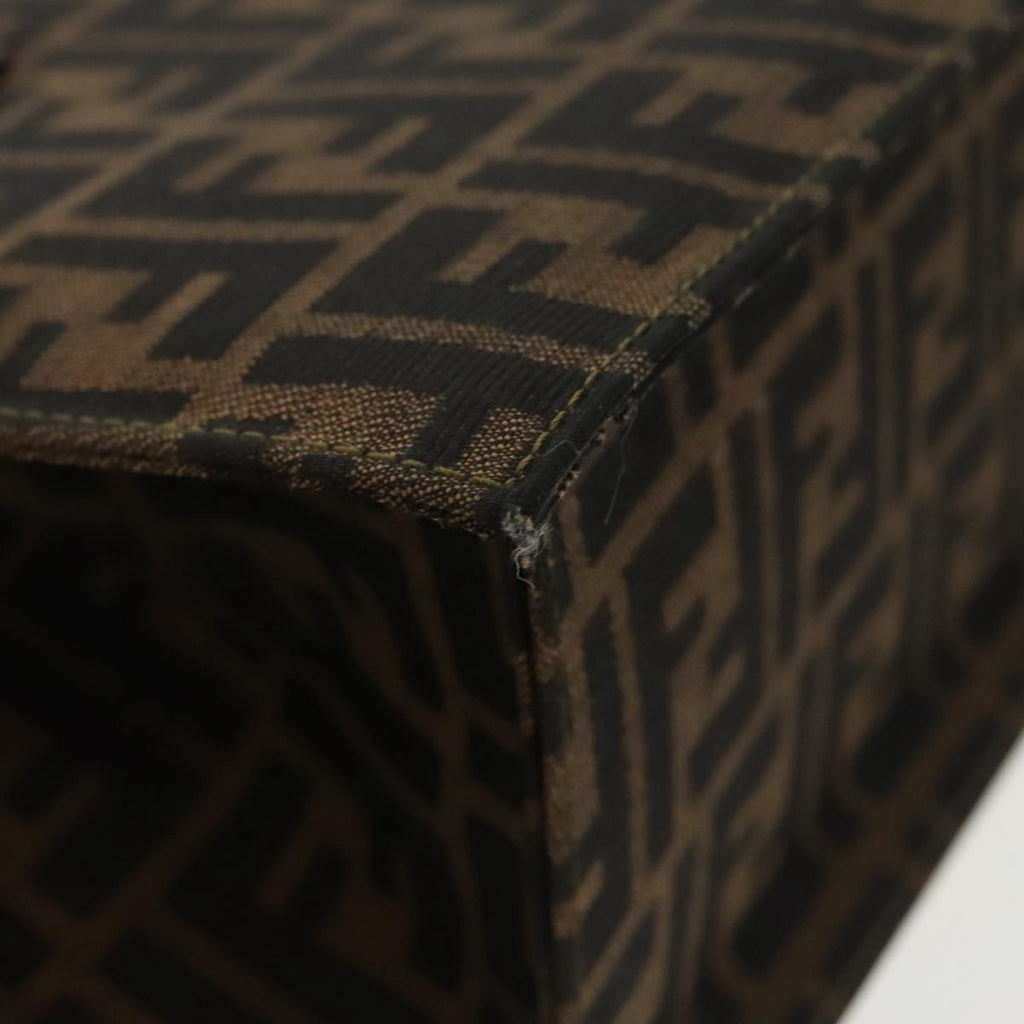 FENDI Zucca Canvas Hand Bag 2way Brown Black gold 101320SA