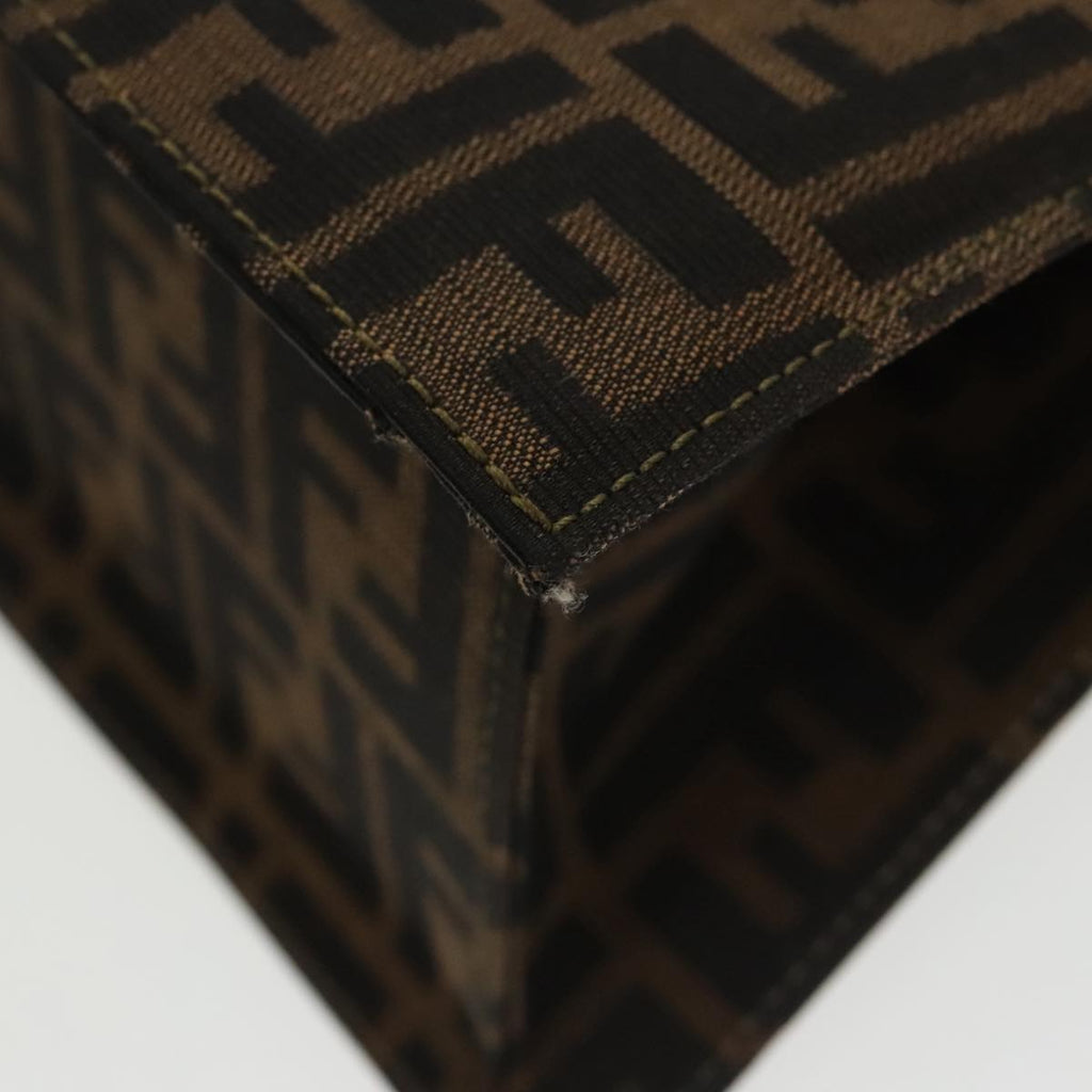 FENDI Zucca Canvas Hand Bag 2way Brown Black gold 101320SA
