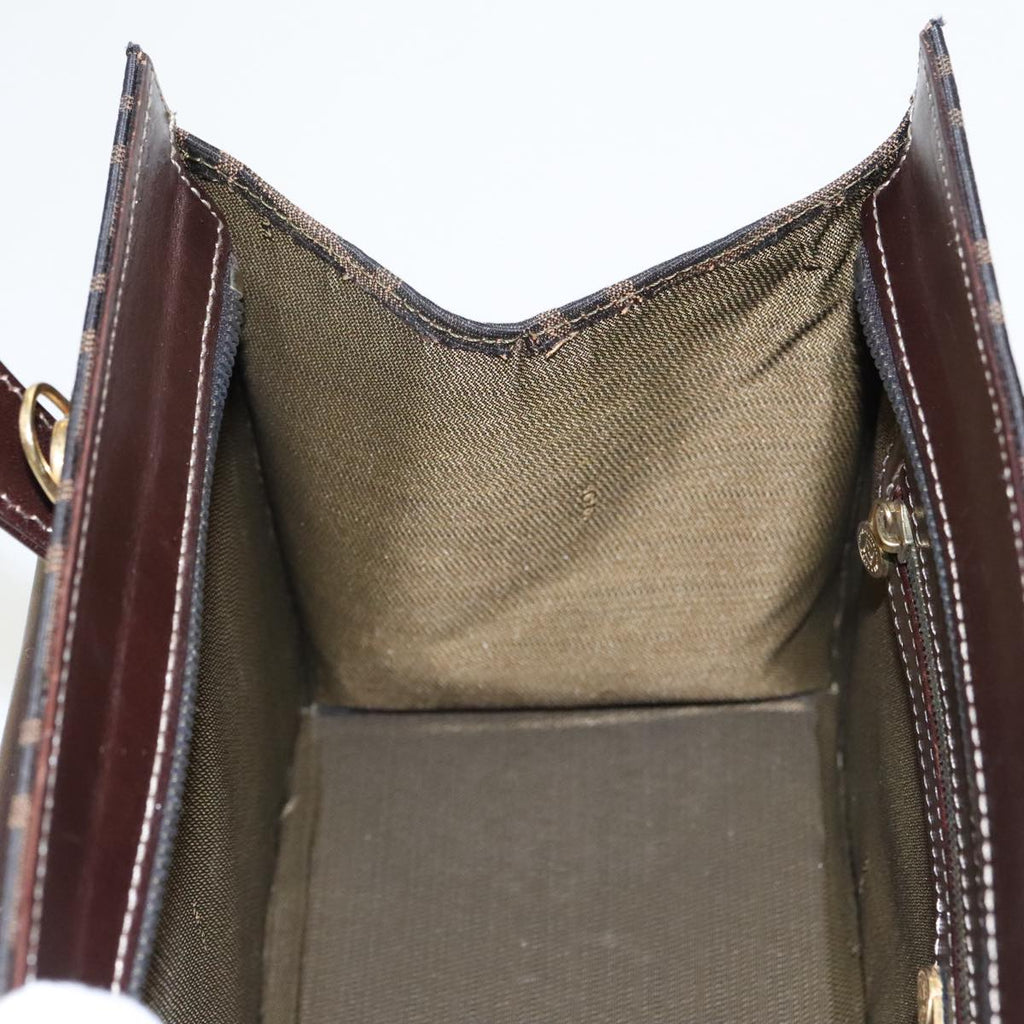 FENDI Zucca Canvas Hand Bag 2way Brown Black gold 101320SA