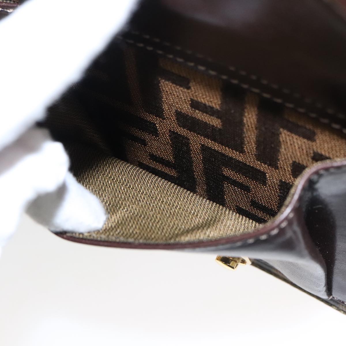 FENDI Zucca Canvas Hand Bag 2way Brown Black gold 101320SA
