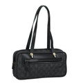 GUCCI GG Canvas Shoulder Bag Black Gold 92729 101322A