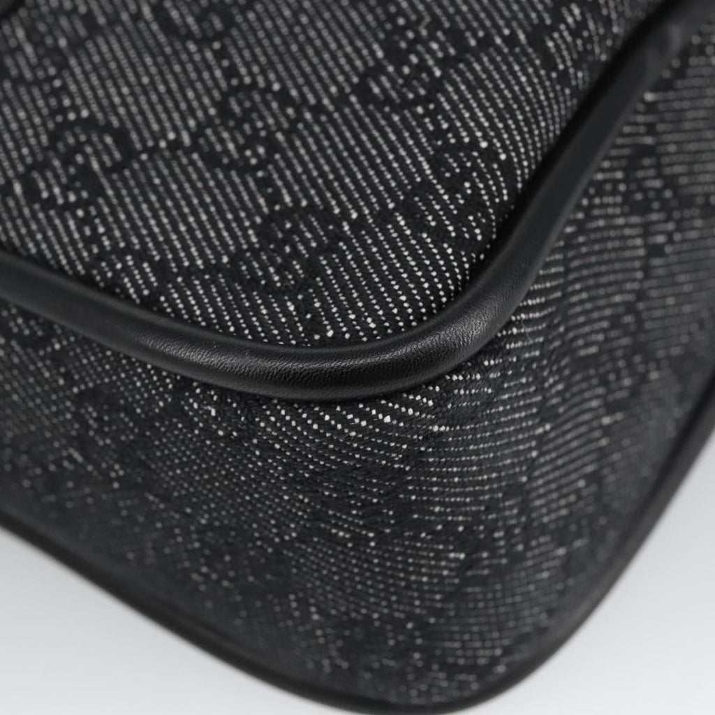 GUCCI GG Canvas Shoulder Bag Black Gold 92729 101322A