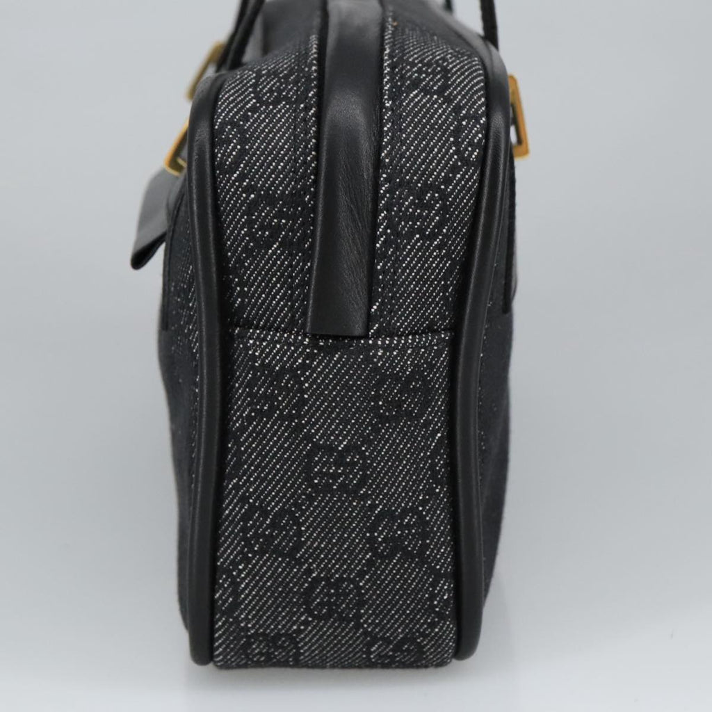 GUCCI GG Canvas Shoulder Bag Black Gold 92729 101322A