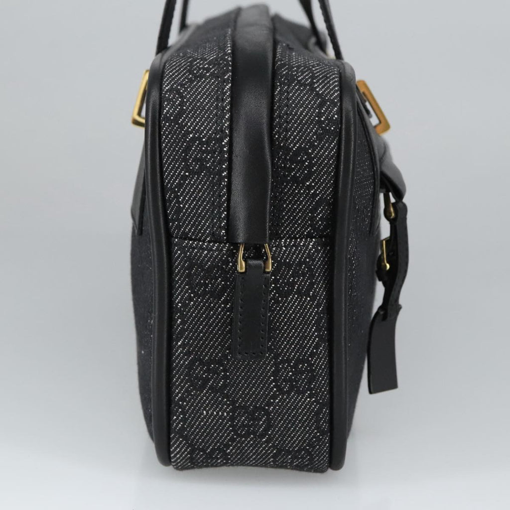 GUCCI GG Canvas Shoulder Bag Black Gold 92729 101322A