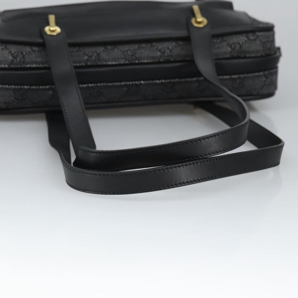 GUCCI GG Canvas Shoulder Bag Black Gold 92729 101322A