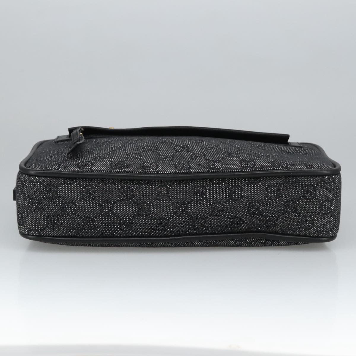 GUCCI GG Canvas Shoulder Bag Black Gold 92729 101322A