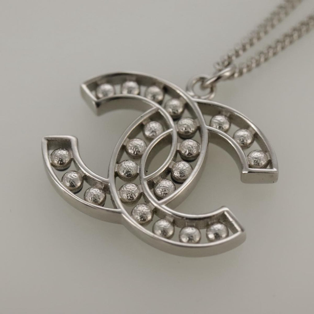 CHANEL Necklace metal Silver CC 101323A