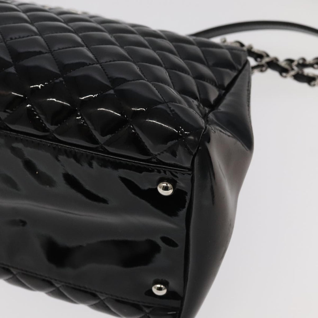 CHANEL Matelasse Chain Shoulder Bag Enamel Black CC 101334A