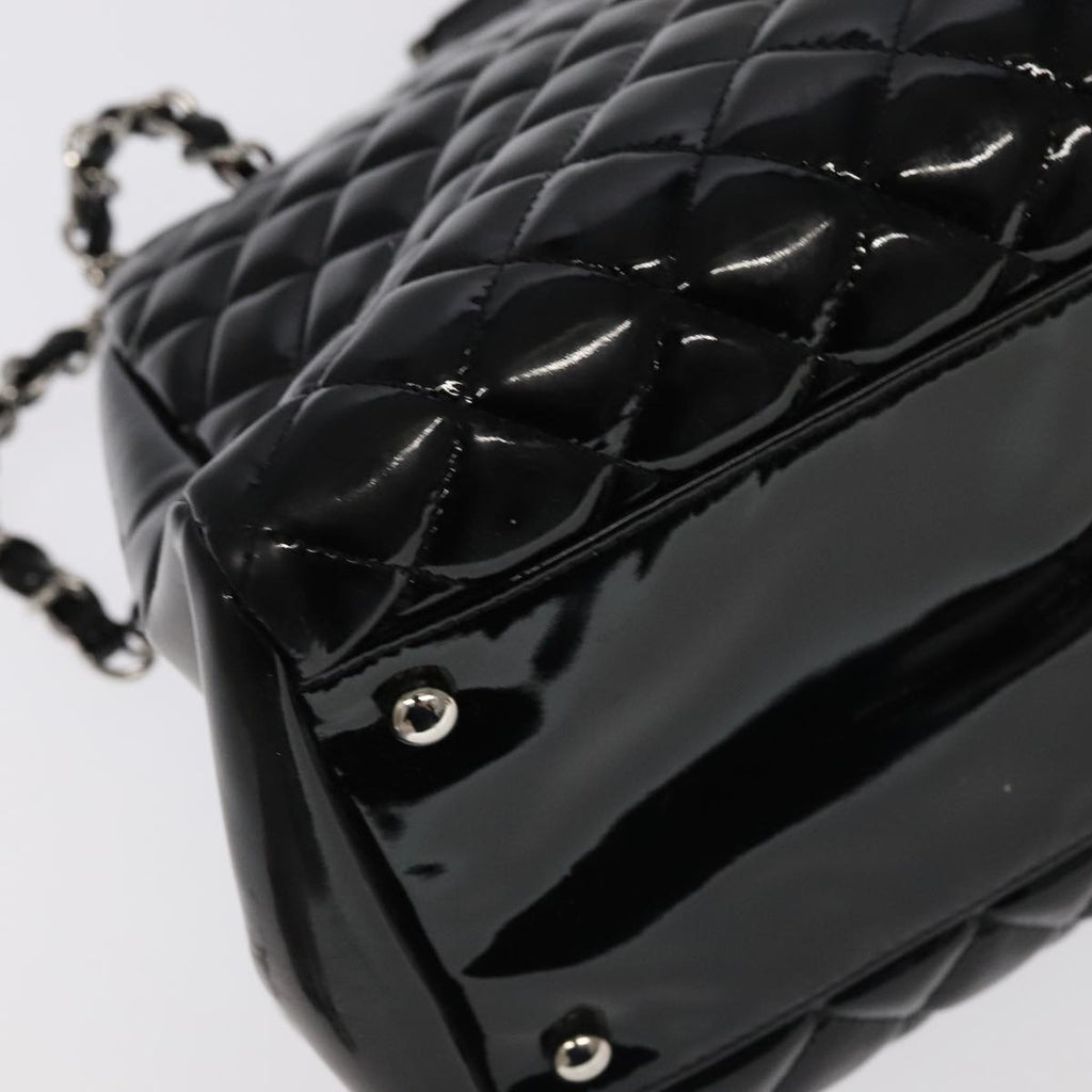 CHANEL Matelasse Chain Shoulder Bag Enamel Black CC 101334A