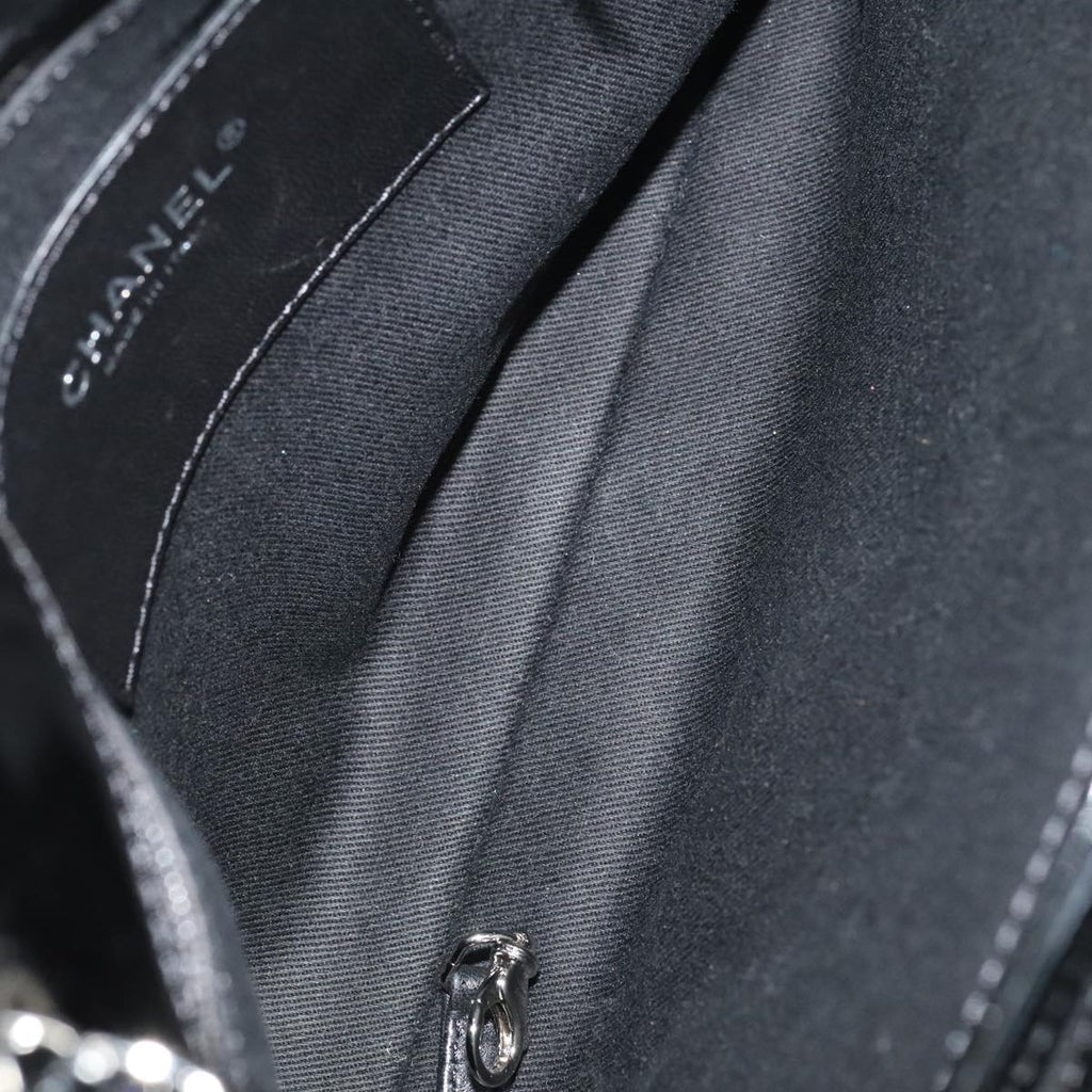 CHANEL Matelasse Chain Shoulder Bag Enamel Black CC 101334A