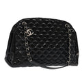 CHANEL Matelasse Chain Shoulder Bag Enamel Black CC 101334A