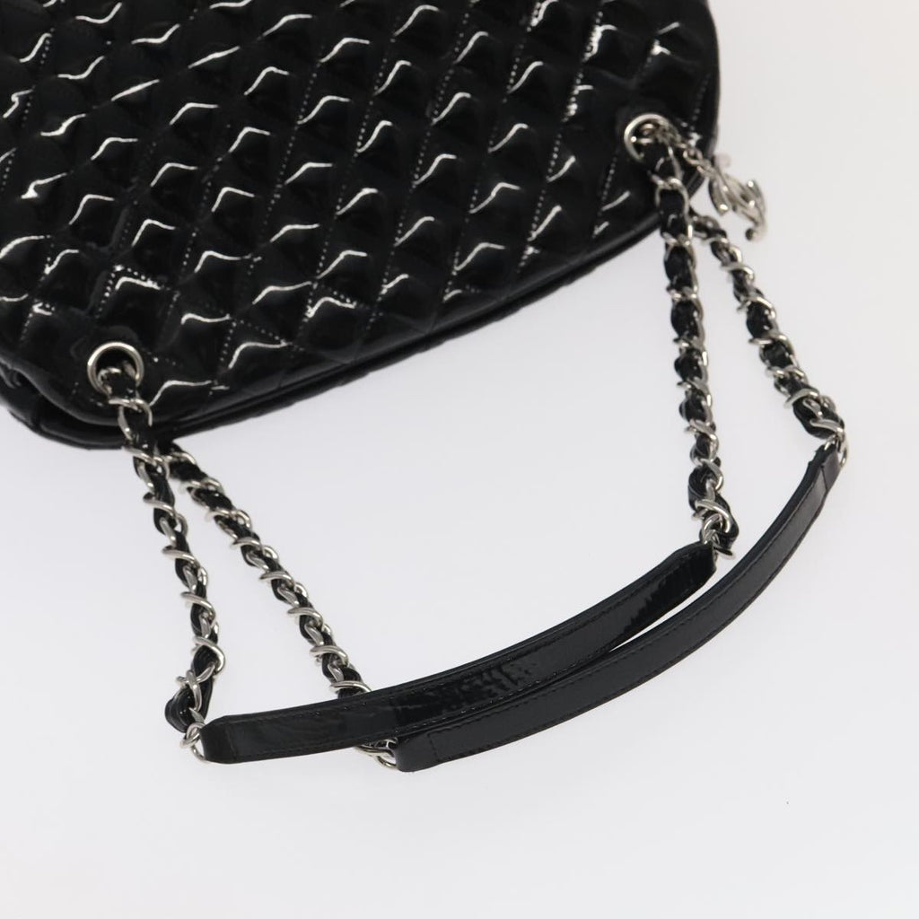 CHANEL Matelasse Chain Shoulder Bag Enamel Black CC 101334A