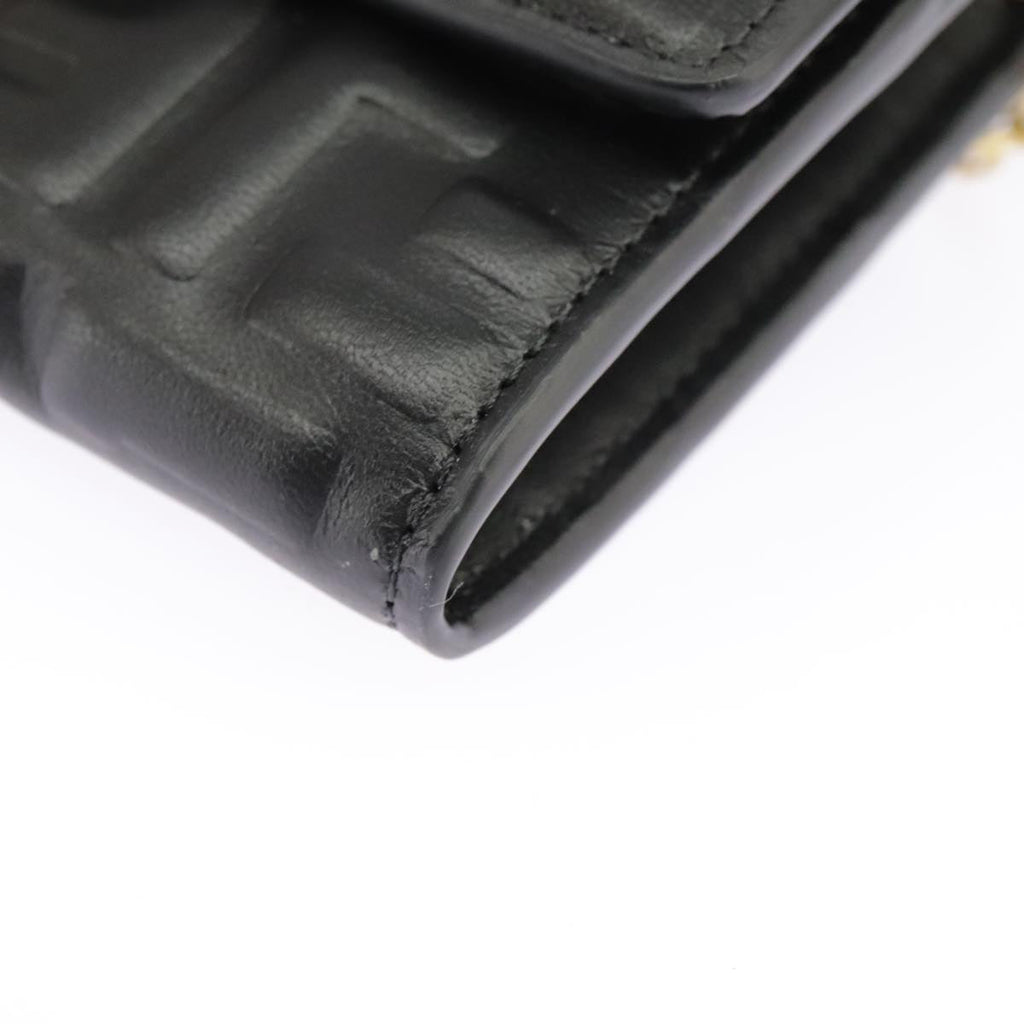 FENDI Zucca Canvas Chain Long Wallet Black 8M0365 101345A