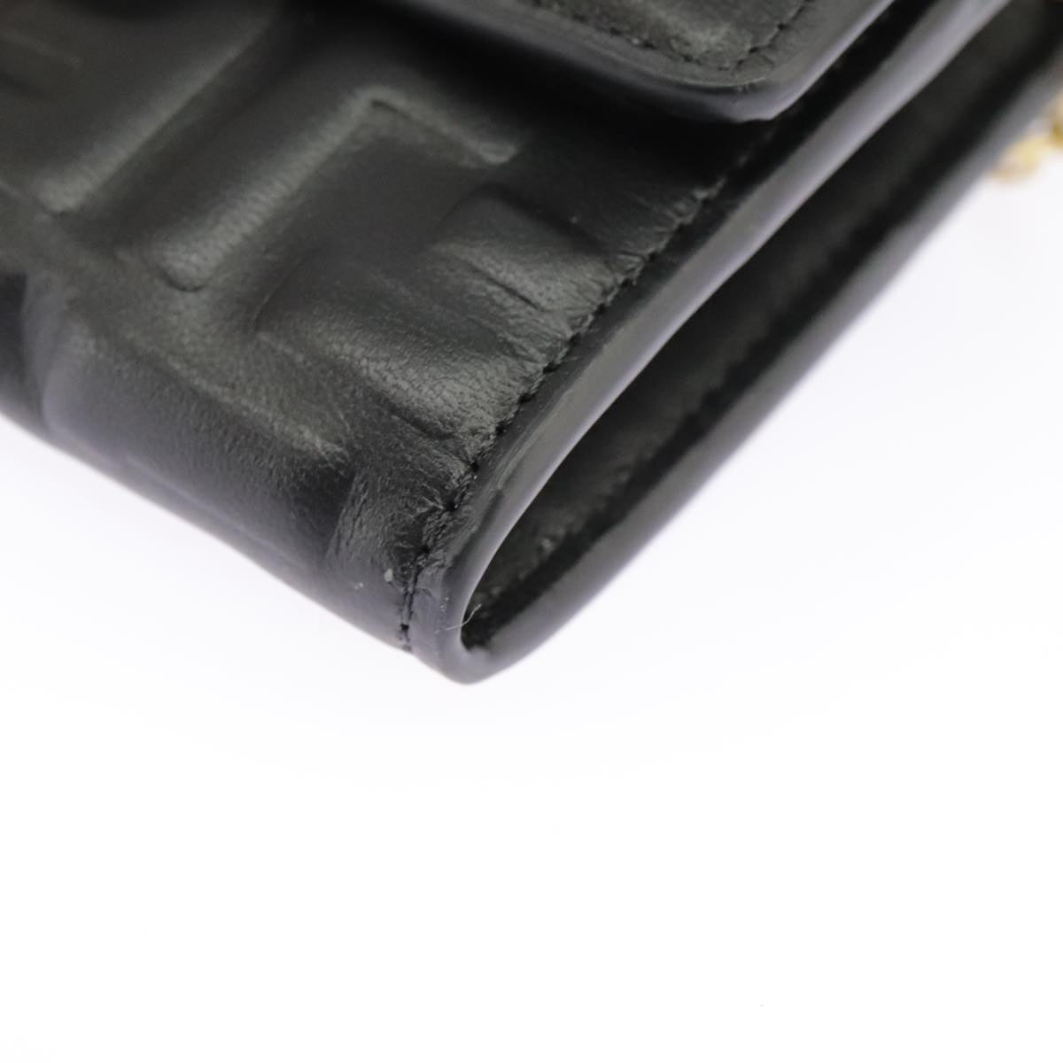 FENDI Zucca Canvas Chain Long Wallet Black 8M0365 101345A