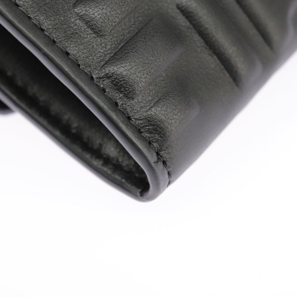 FENDI Zucca Canvas Chain Long Wallet Black 8M0365 101345A