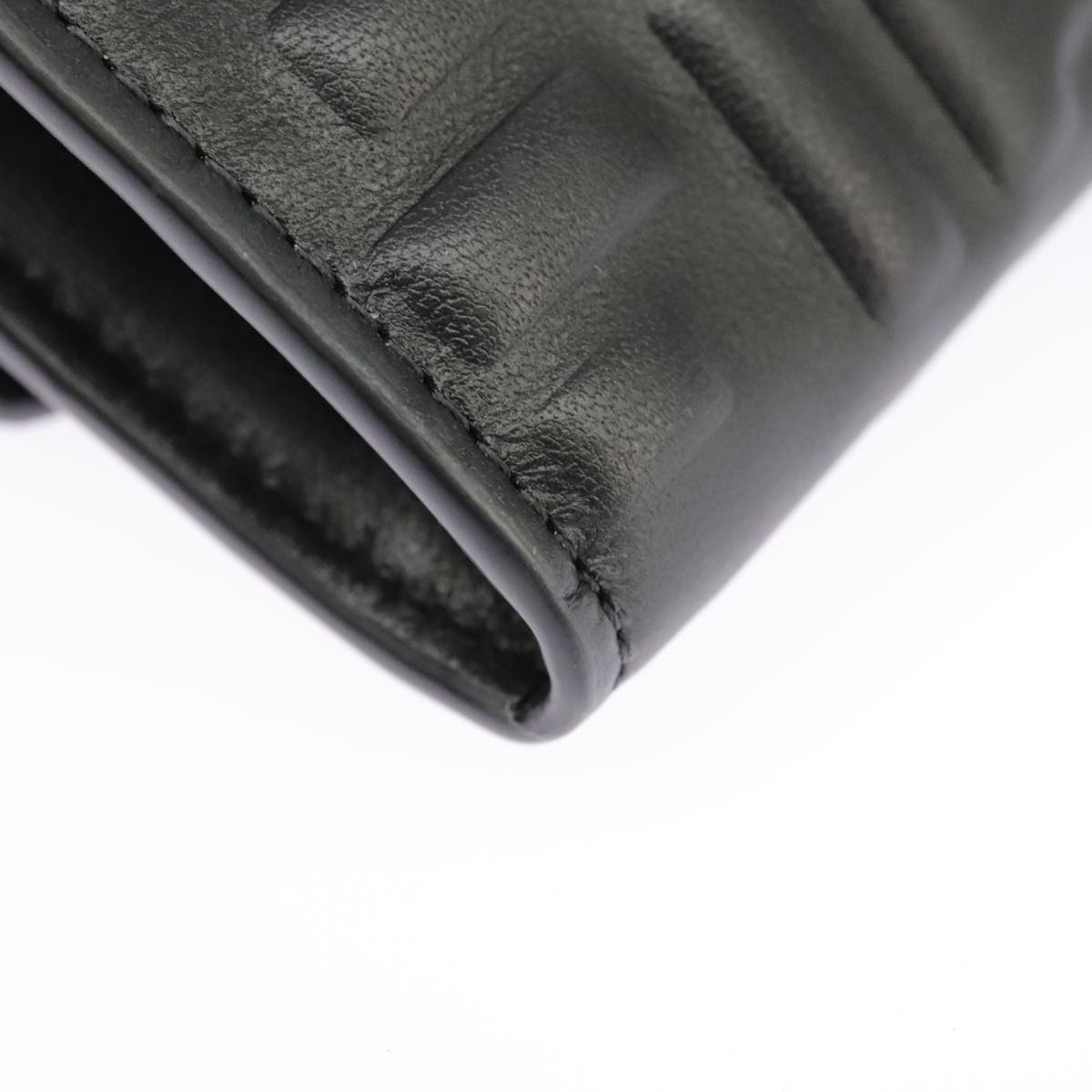 FENDI Zucca Canvas Chain Long Wallet Black 8M0365 101345A