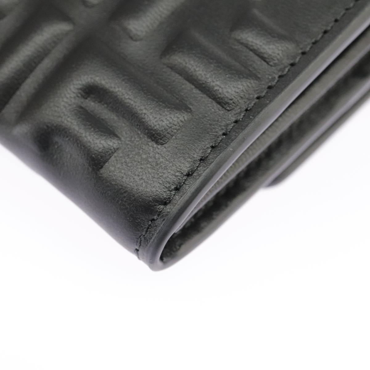 FENDI Zucca Canvas Chain Long Wallet Black 8M0365 101345A