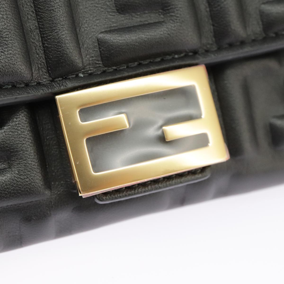 FENDI Zucca Canvas Chain Long Wallet Black 8M0365 101345A