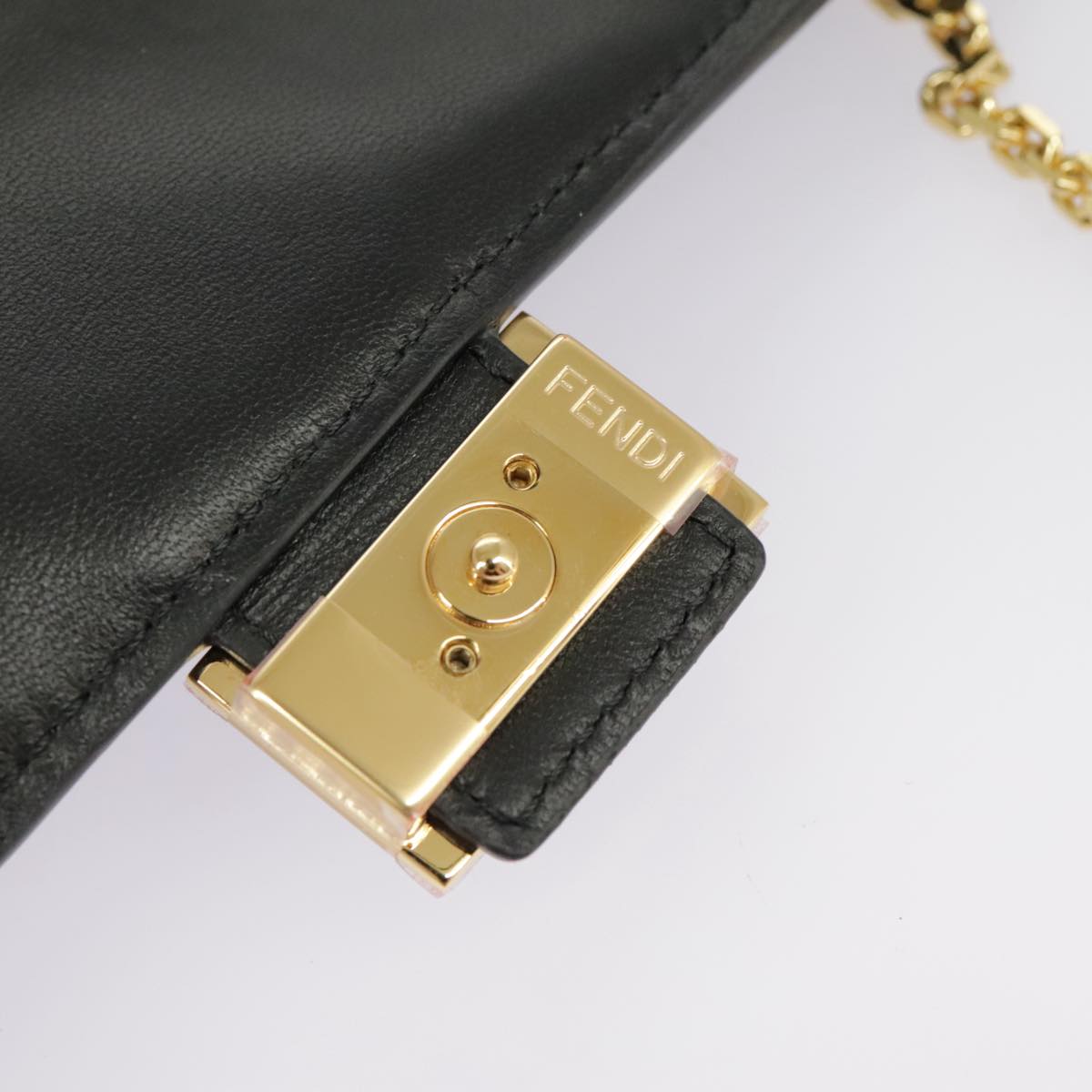 FENDI Zucca Canvas Chain Long Wallet Black 8M0365 101345A
