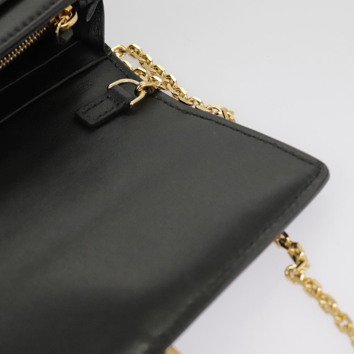 FENDI Zucca Canvas Chain Long Wallet Black 8M0365 101345A