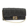 FENDI Zucca Canvas Chain Long Wallet Black 8M0365 101345A
