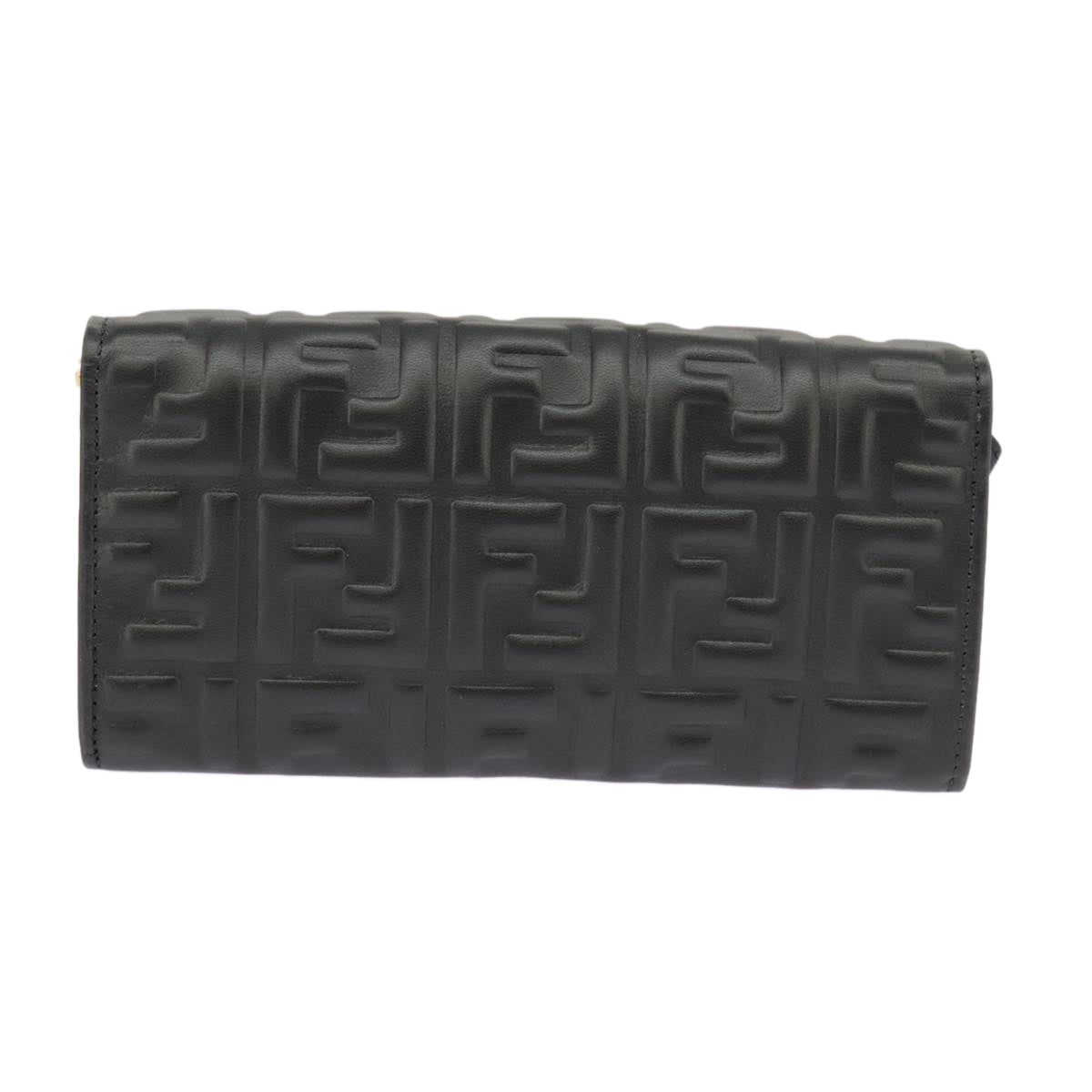 FENDI Zucca Canvas Chain Long Wallet Black 8M0365 101345A