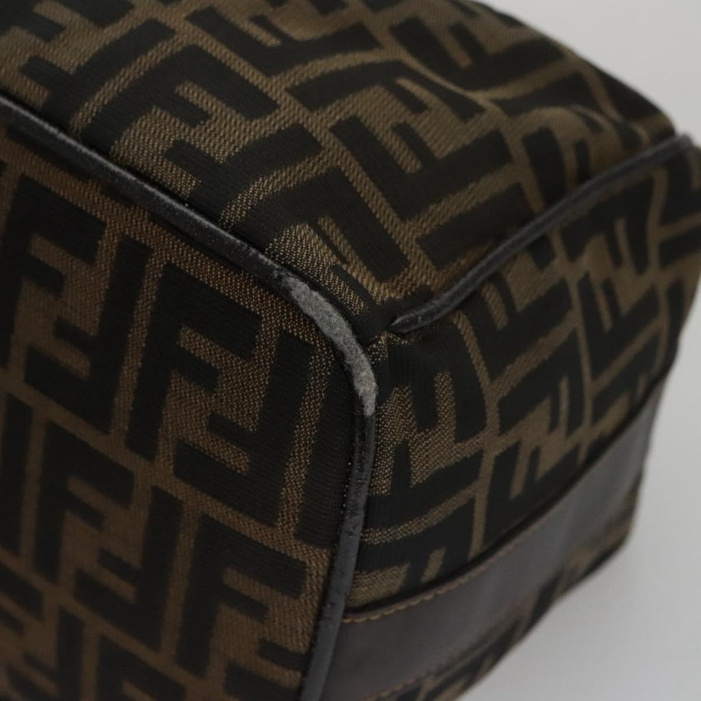 FENDI Zucca Canvas Vanity Hand Bag Brown 101351
