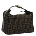 FENDI Zucca Canvas Vanity Hand Bag Brown 101351