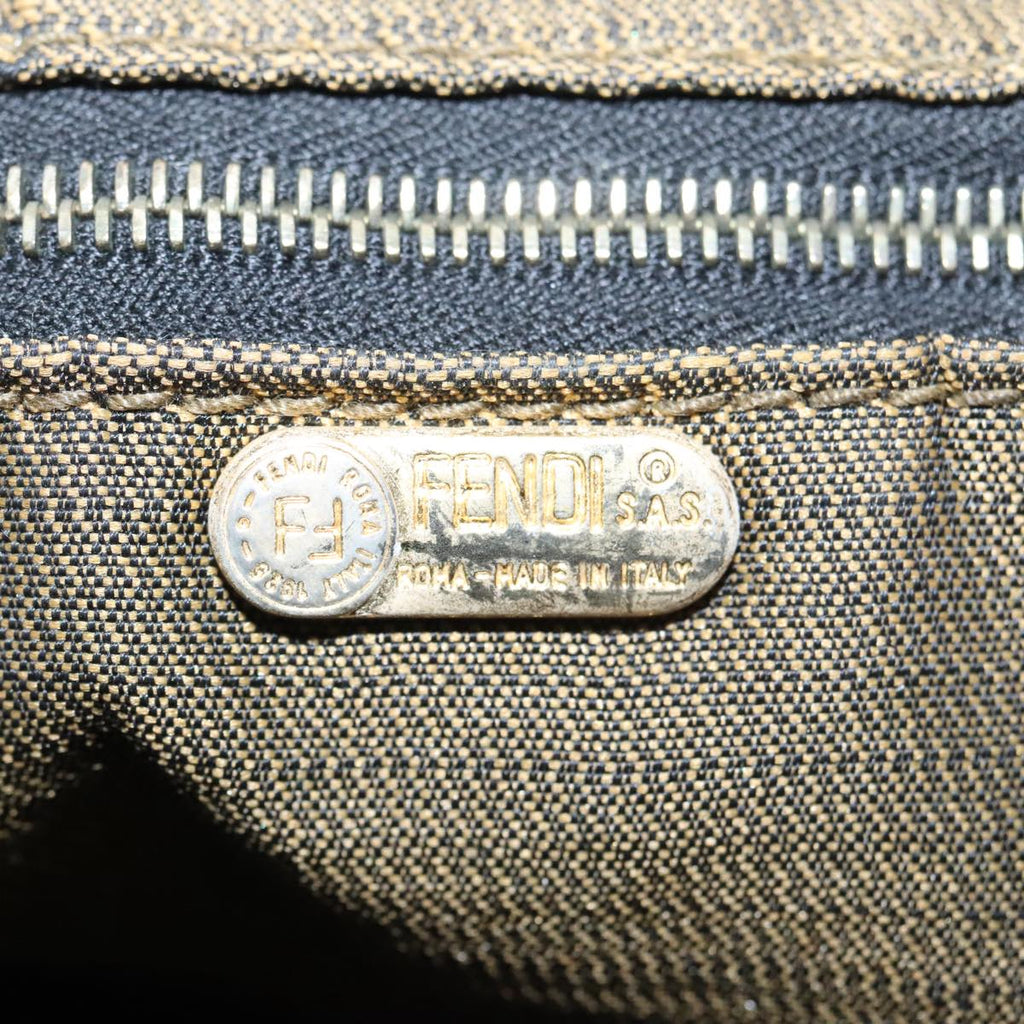 FENDI Zucca Canvas Vanity Hand Bag Brown 101351