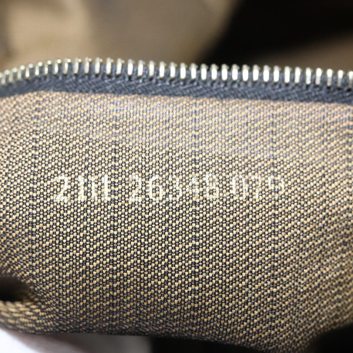 FENDI Zucca Canvas Vanity Hand Bag Brown 101351
