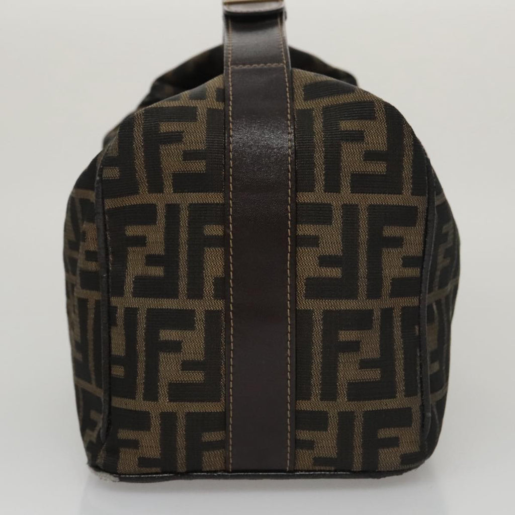 FENDI Zucca Canvas Vanity Hand Bag Brown 101351