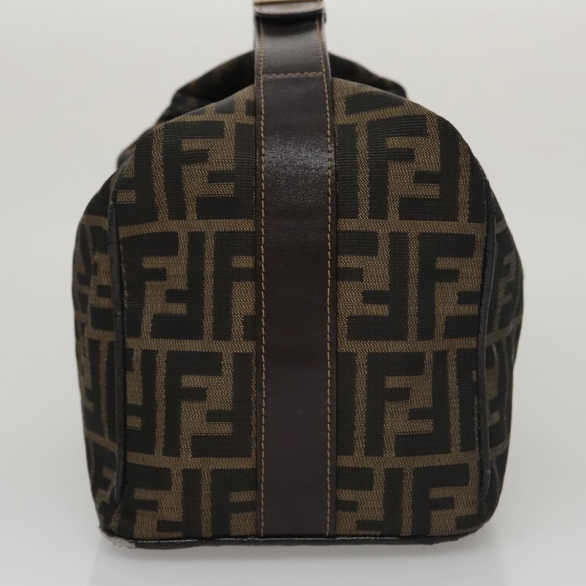 FENDI Zucca Canvas Vanity Hand Bag Brown 101351
