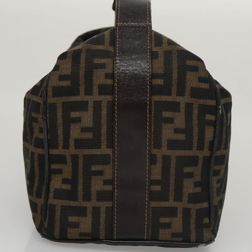 FENDI Zucca Canvas Vanity Hand Bag Brown 101351