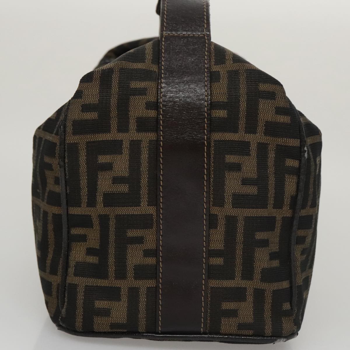 FENDI Zucca Canvas Vanity Hand Bag Brown 101351