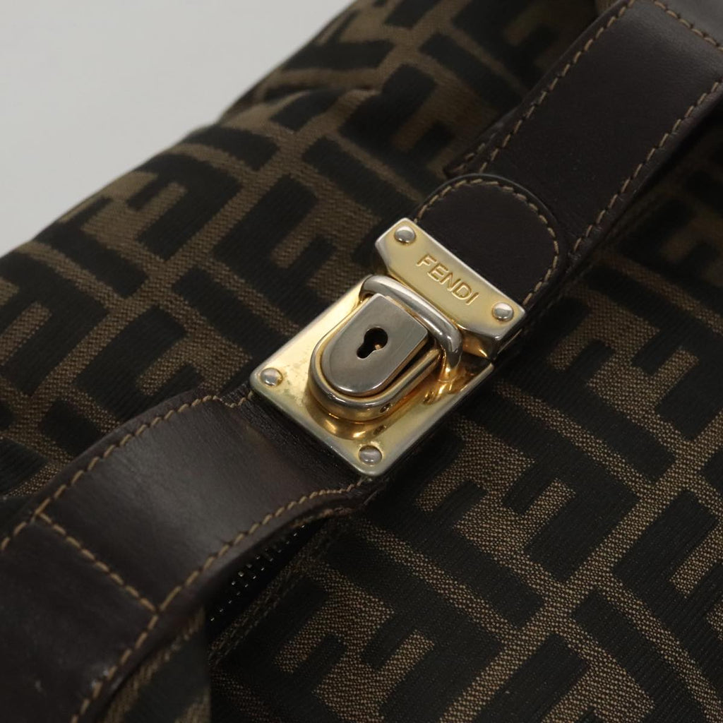 FENDI Zucca Canvas Vanity Hand Bag Brown 101351