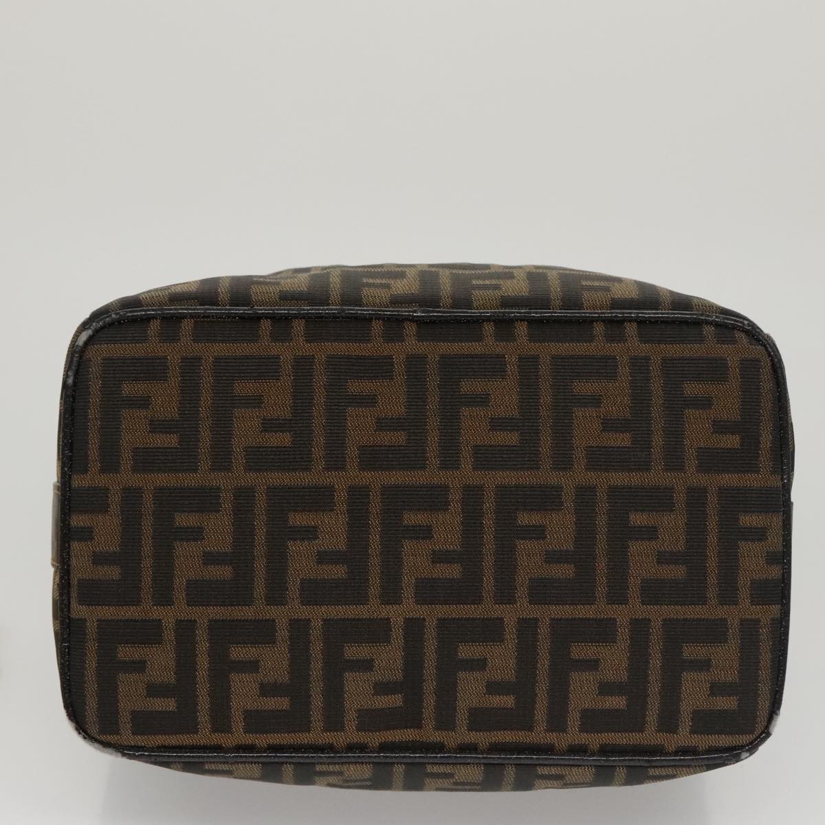 FENDI Zucca Canvas Vanity Hand Bag Brown 101351