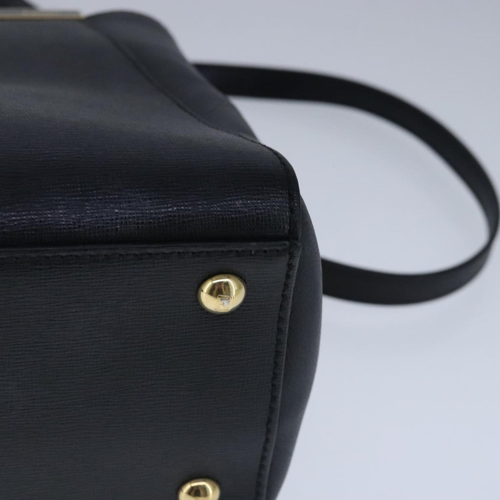 FENDI Petite To Jules Hand Bag Leather 2way Gold Black 8BH253 101381