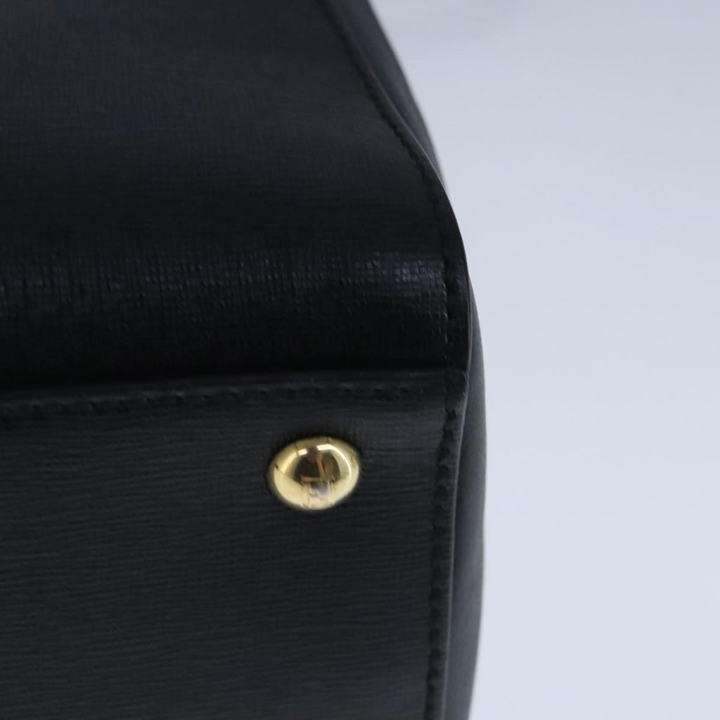FENDI Petite To Jules Hand Bag Leather 2way Gold Black 8BH253 101381