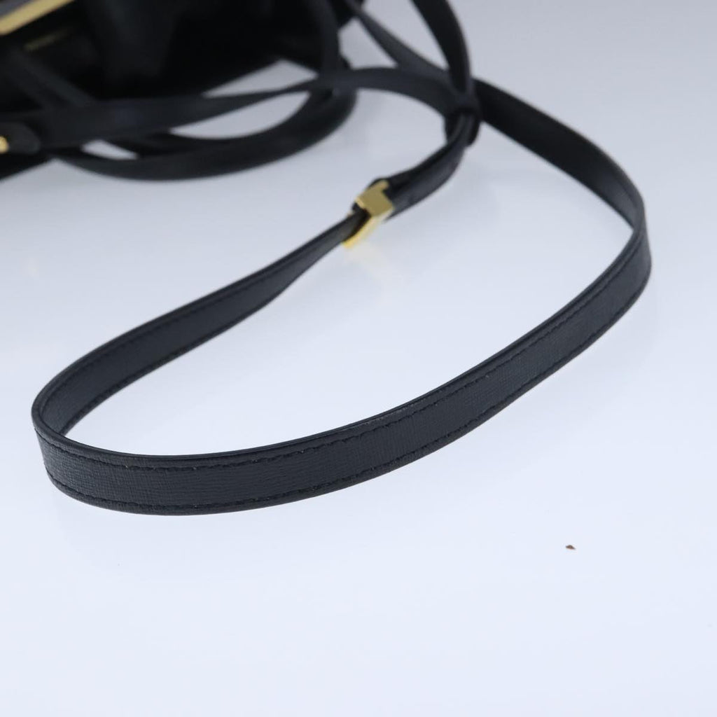FENDI Petite To Jules Hand Bag Leather 2way Gold Black 8BH253 101381