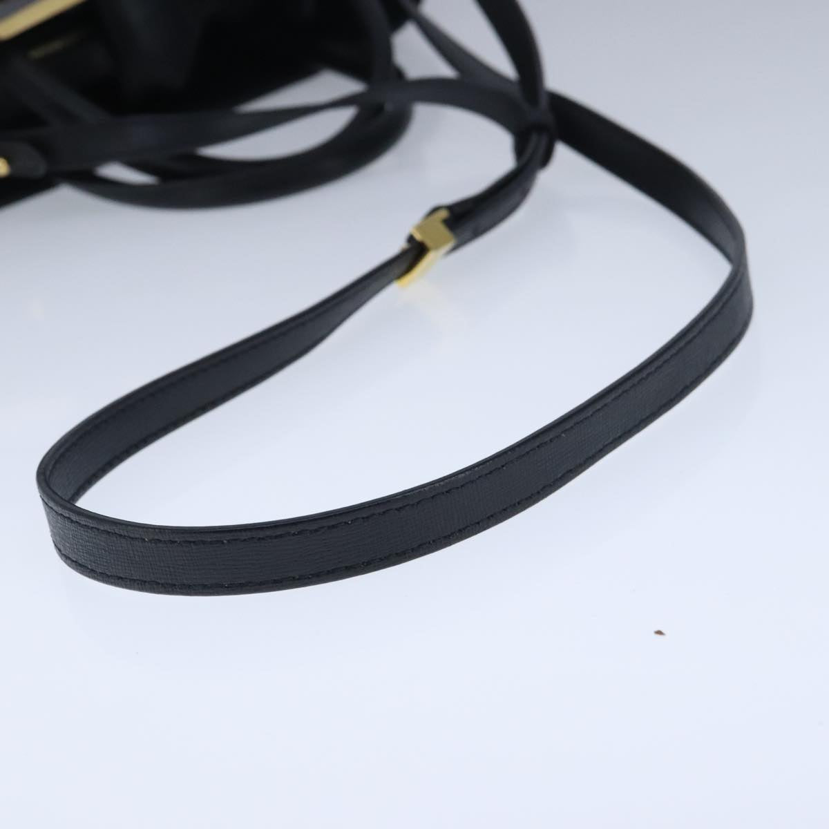 FENDI Petite To Jules Hand Bag Leather 2way Gold Black 8BH253 101381