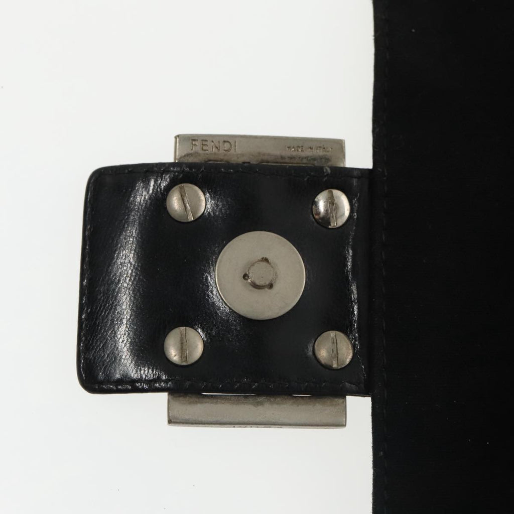 FENDI Mamma Baguette Shoulder Bag Nylon Black Silver 101489