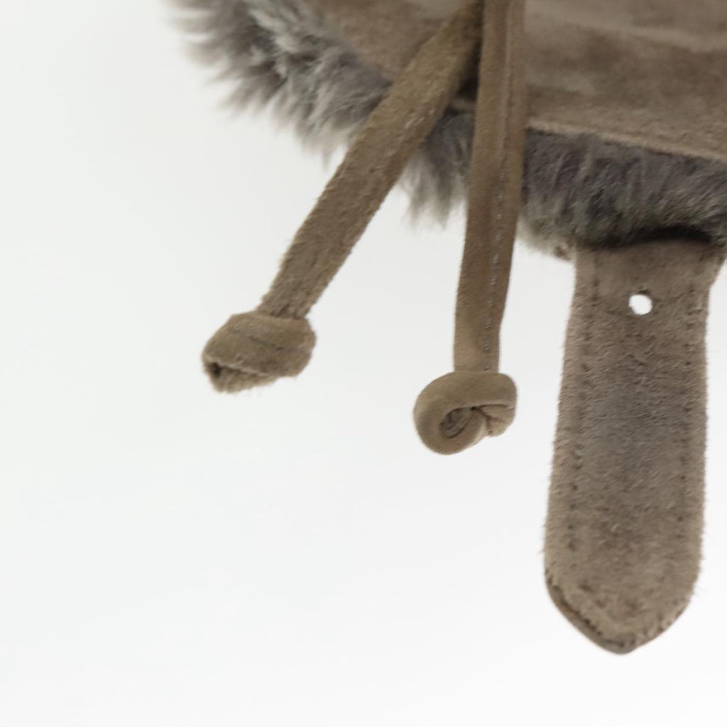 FENDI Backpack Suede Gray Silver 101519