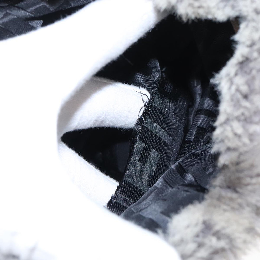 FENDI Backpack Suede Gray Silver 101519